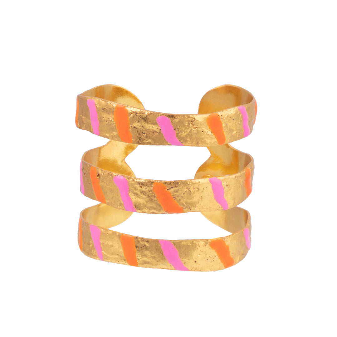 Manchette Bianca Rose et Orange - Sylvia Toledano