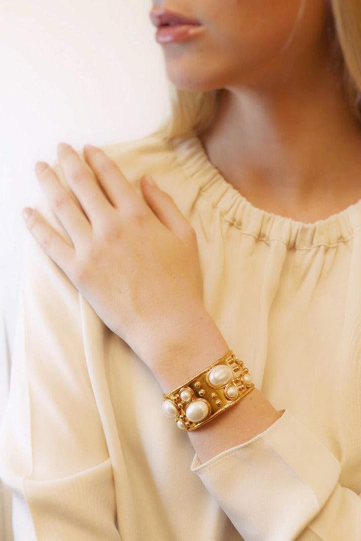 Manchette Byzantine Perle - Sylvia Toledano