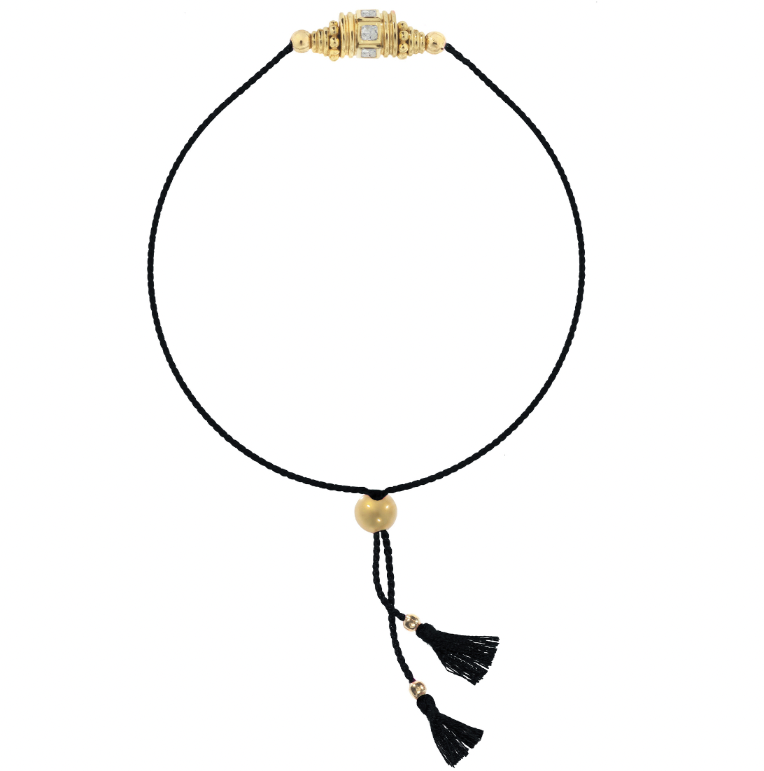 Bracelet Rakhi 2 fil noir - Dorothée Sausset