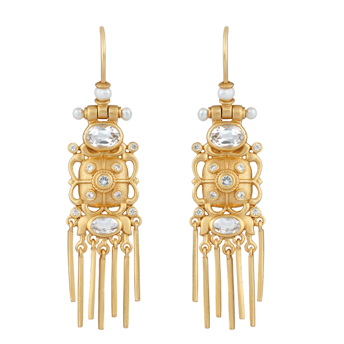 Boucles Emily Cristal Topaze Blanche - Dorothée Sausset