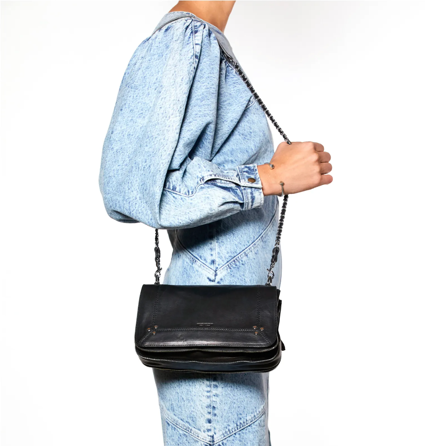 Sac Bobi Agneau Noir Silver - Jérôme Dreyfuss