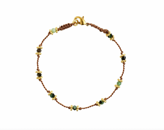 Bracelet Lotus beige rubis zoïsite - Tityaravy