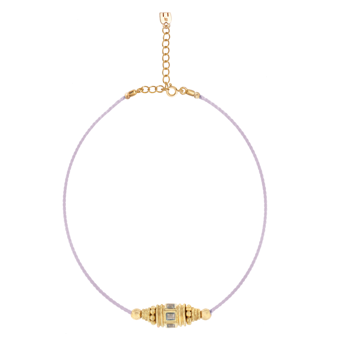 Collier Rakhi 2 Fil Lilas Labradorite - Dorothée Sausset