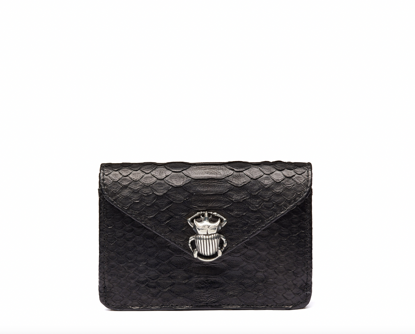Black Alex Python card holder - Claris Virot