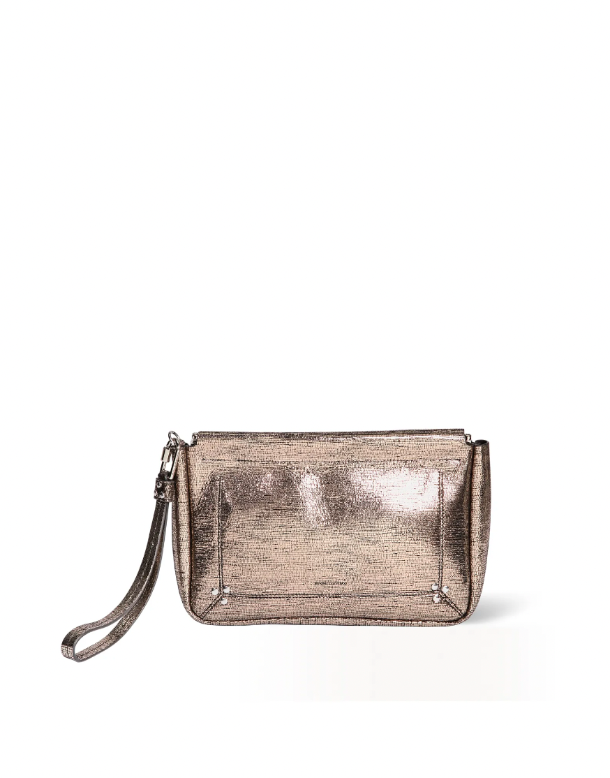 Clutch Clap L lamé champagne - Jerome Dreyfuss