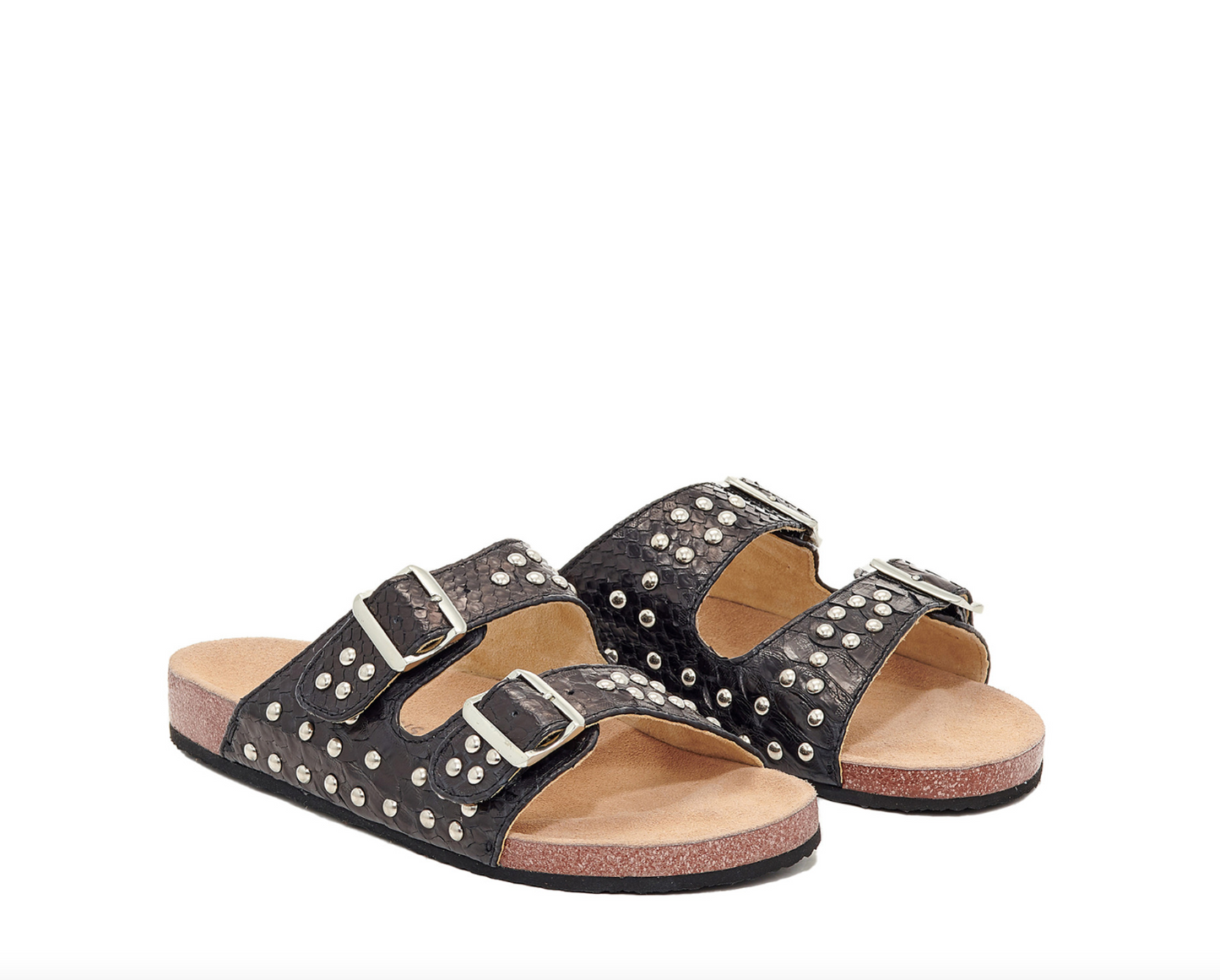 Sandales Odette Python Noir Argent - Claris Virot