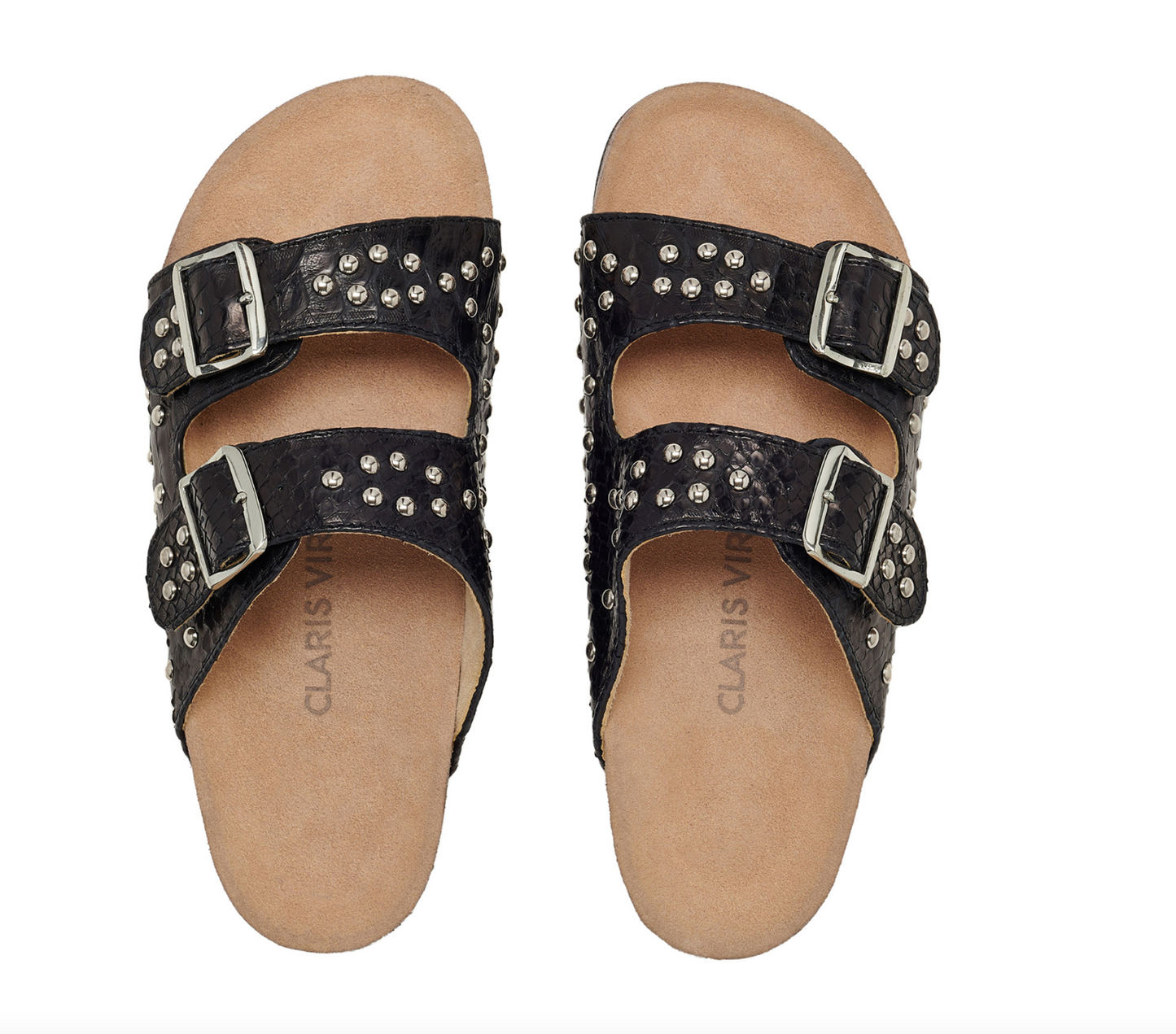 Sandales Odette Python Noir Argent - Claris Virot