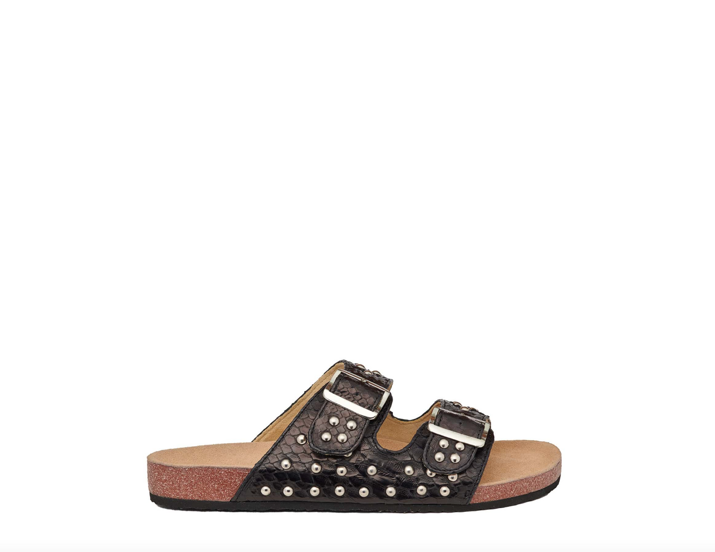 Sandales Odette Python Noir Argent - Claris Virot