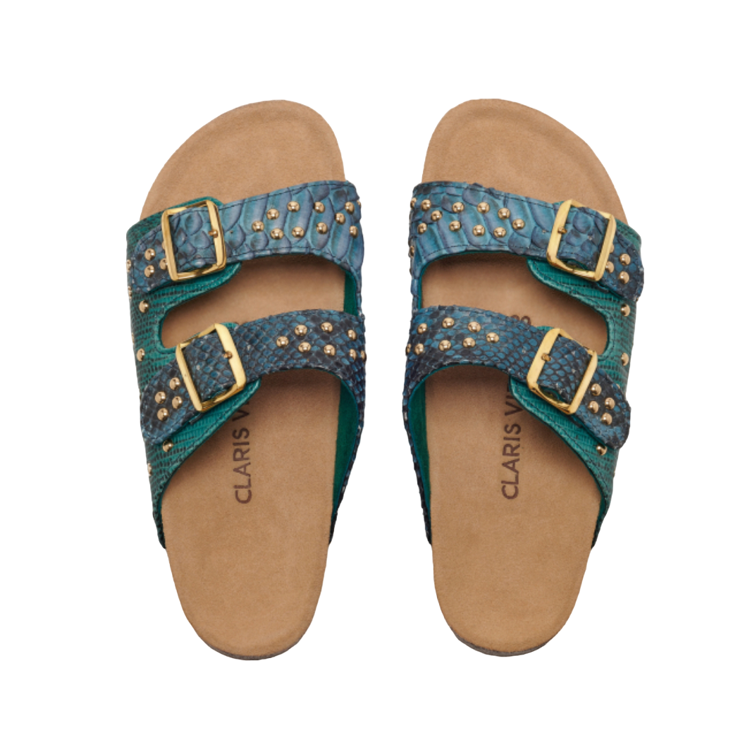 Sandales Python Odette Lagon - Claris Virot