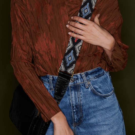 Bandoulière Timor Noir Multico - Claris Virot