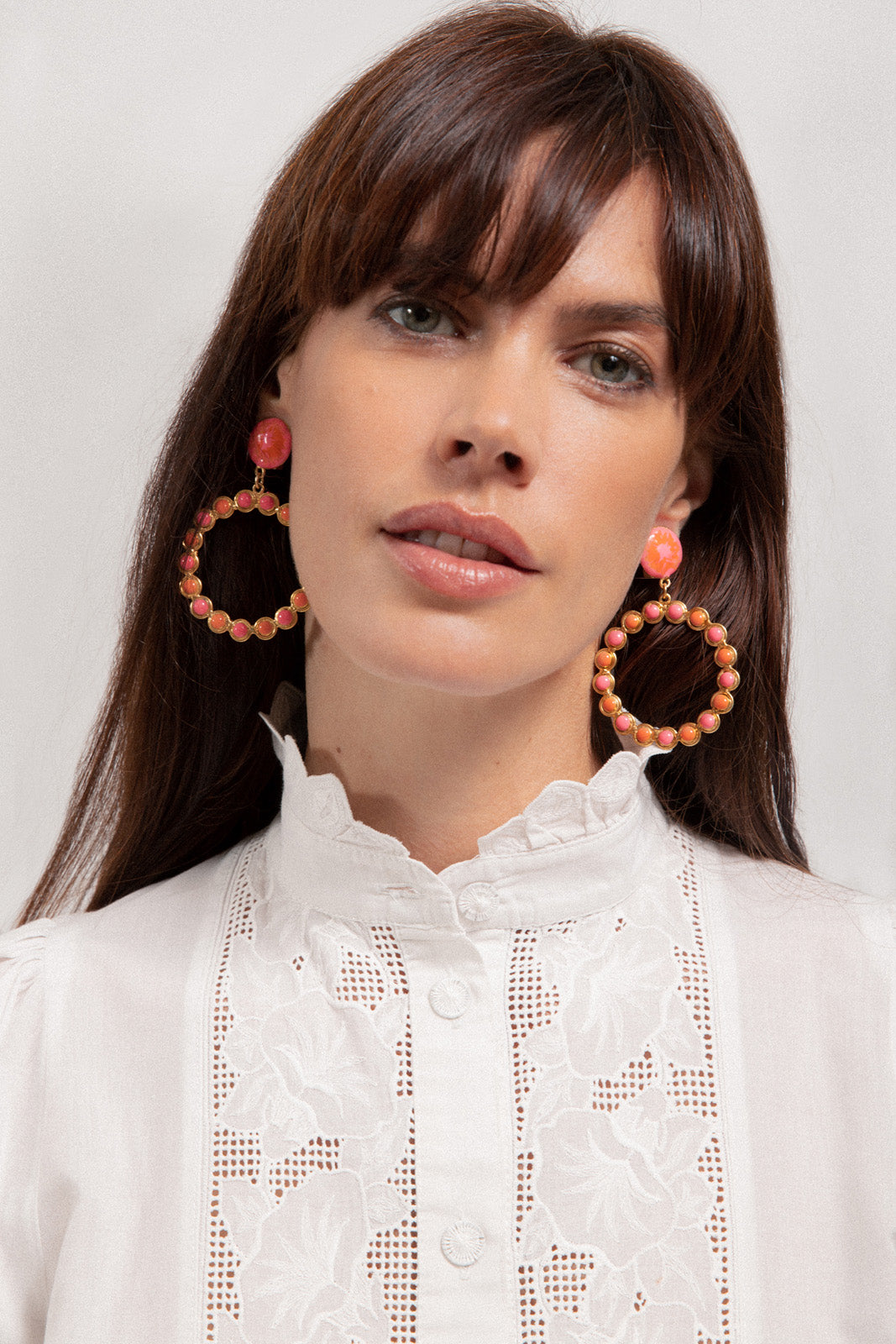 Boucles d'oreilles Happy rose et orange - Sylvia Toledano