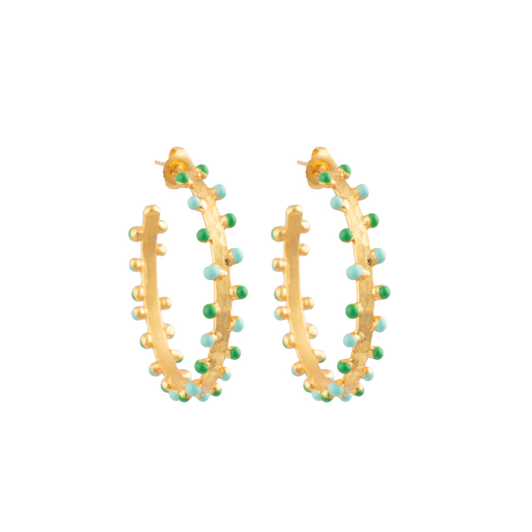 Boucles d'oreilles Gipsy Vert et Turquoise - Sylvia Toledano
