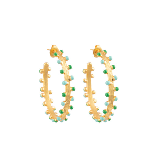 Boucles d'oreilles Gipsy Vert et Turquoise - Sylvia Toledano