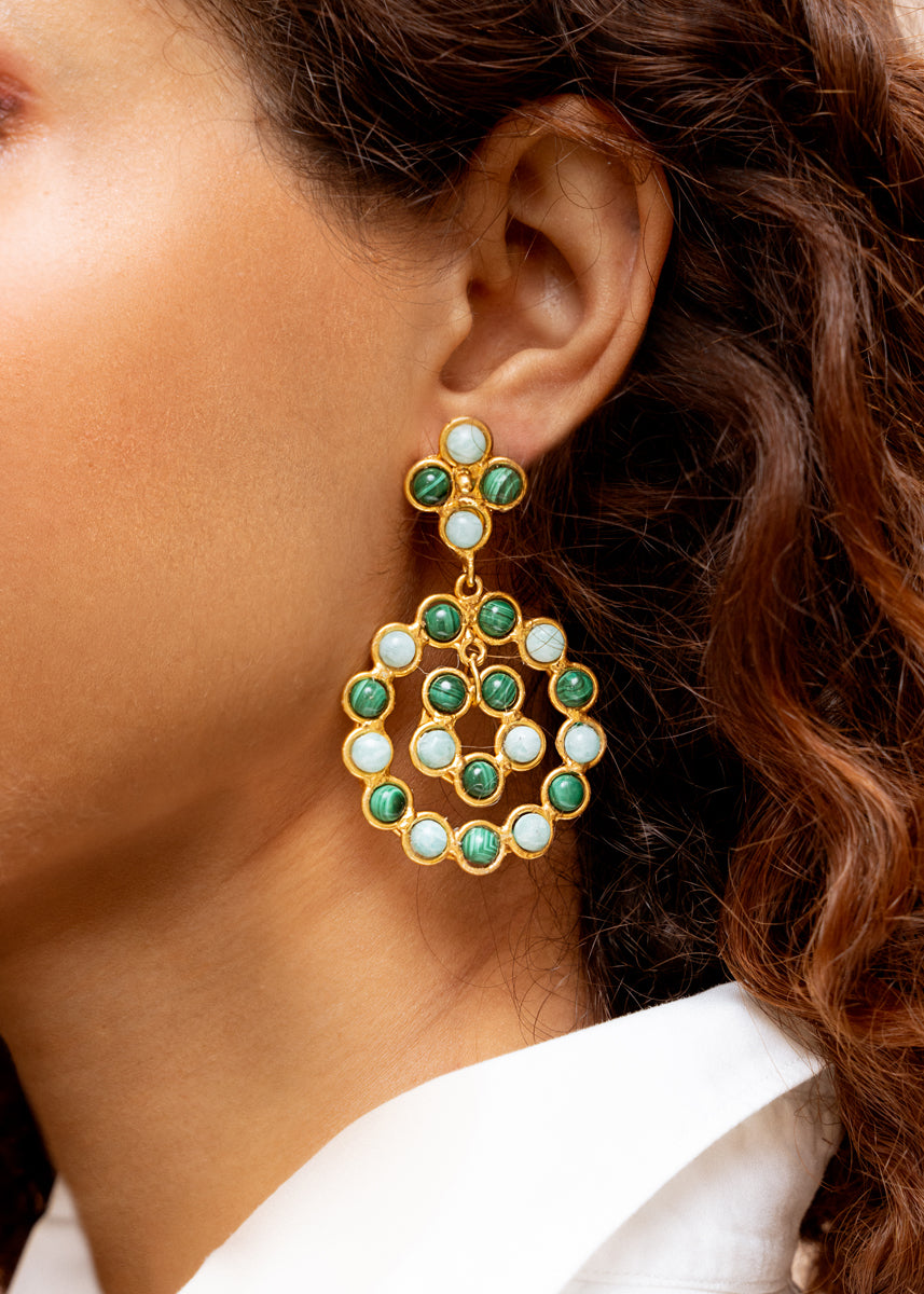 Boucles d'oreilles Flower Candies vertes - Sylvia Toledano