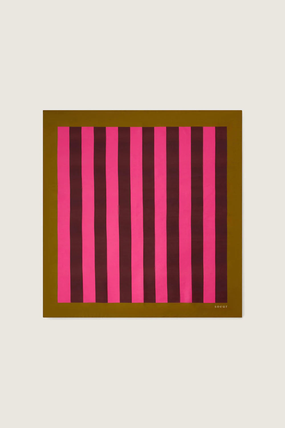 Khaki pink square scarf - Soeur