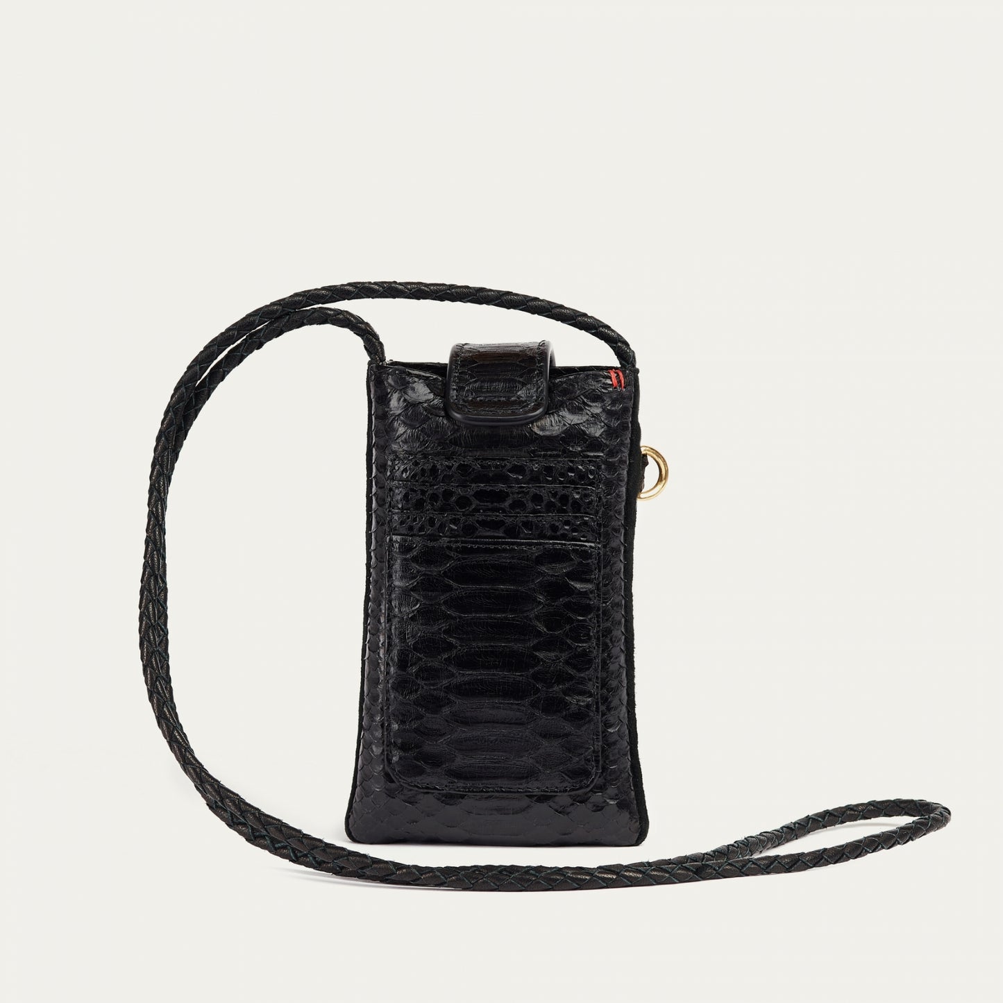 Etui Téléphone Double Marcus Python Noir - Claris Virot