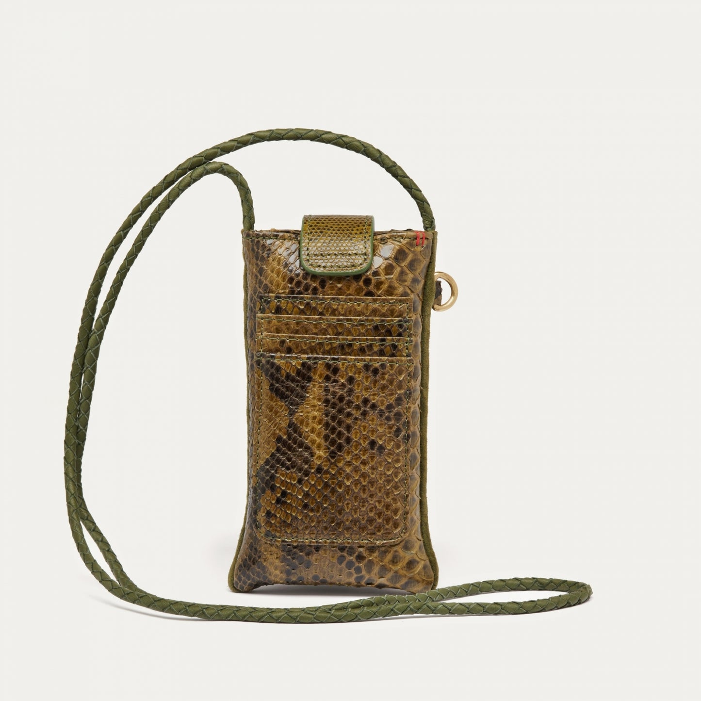 Etui à téléphone Double Marcus Python Kaki - Claris Virot