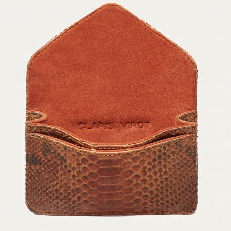 Porte Cartes Alex Python Moka - Claris Virot