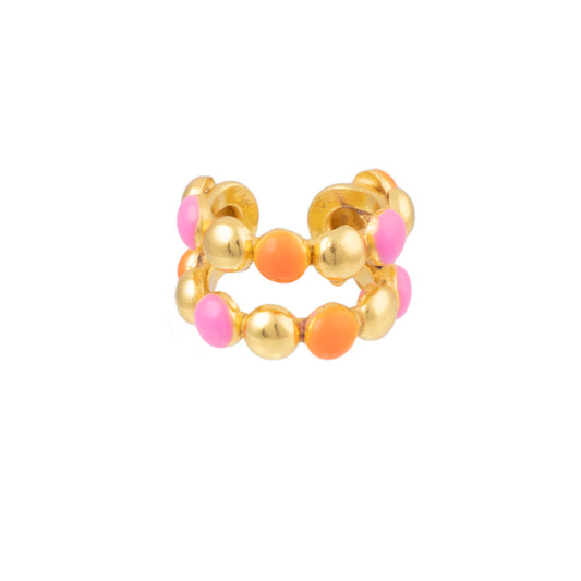 Bague DOTS double Rose et Orange - Sylvia Toledano
