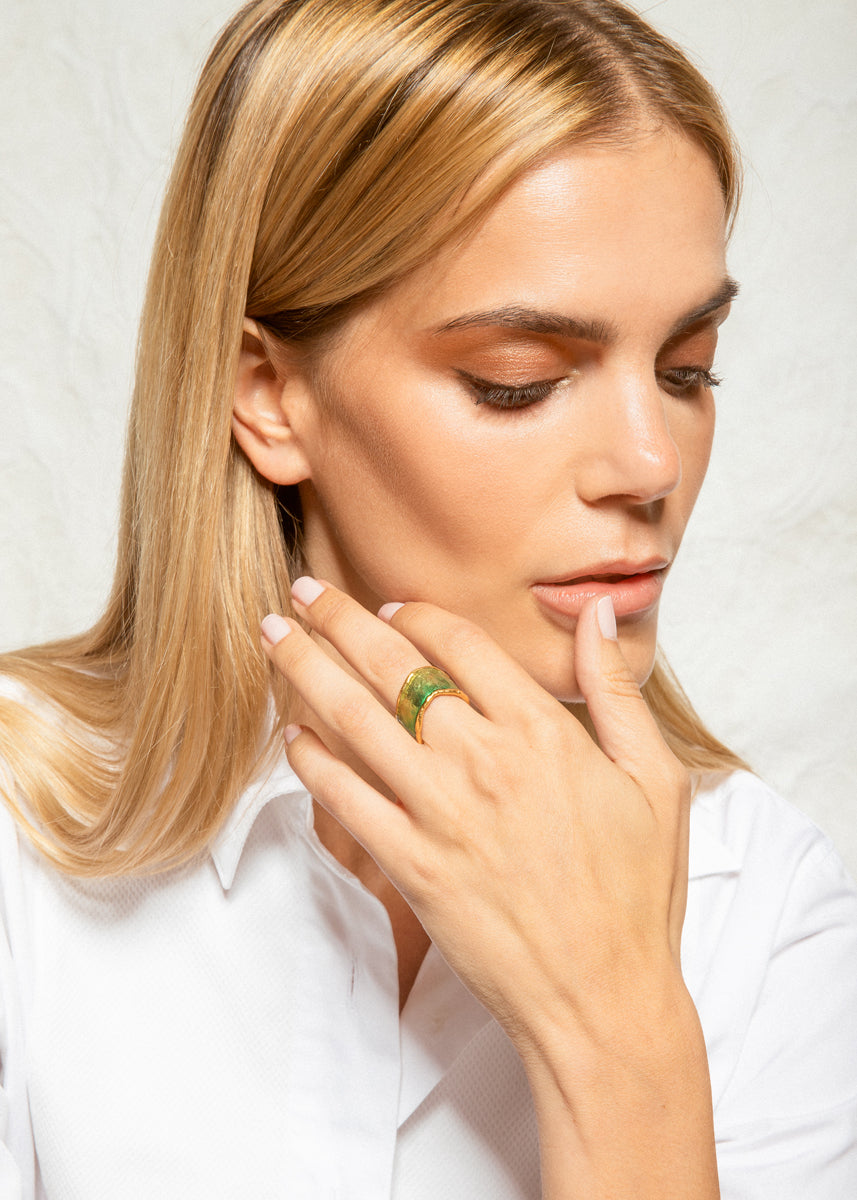 Bague Flow couleur Verte - Sylvia Toledano