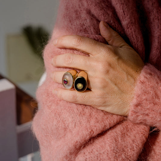 Bague Suzane 2 Black Onyx Citrine - Dorothée Sausset