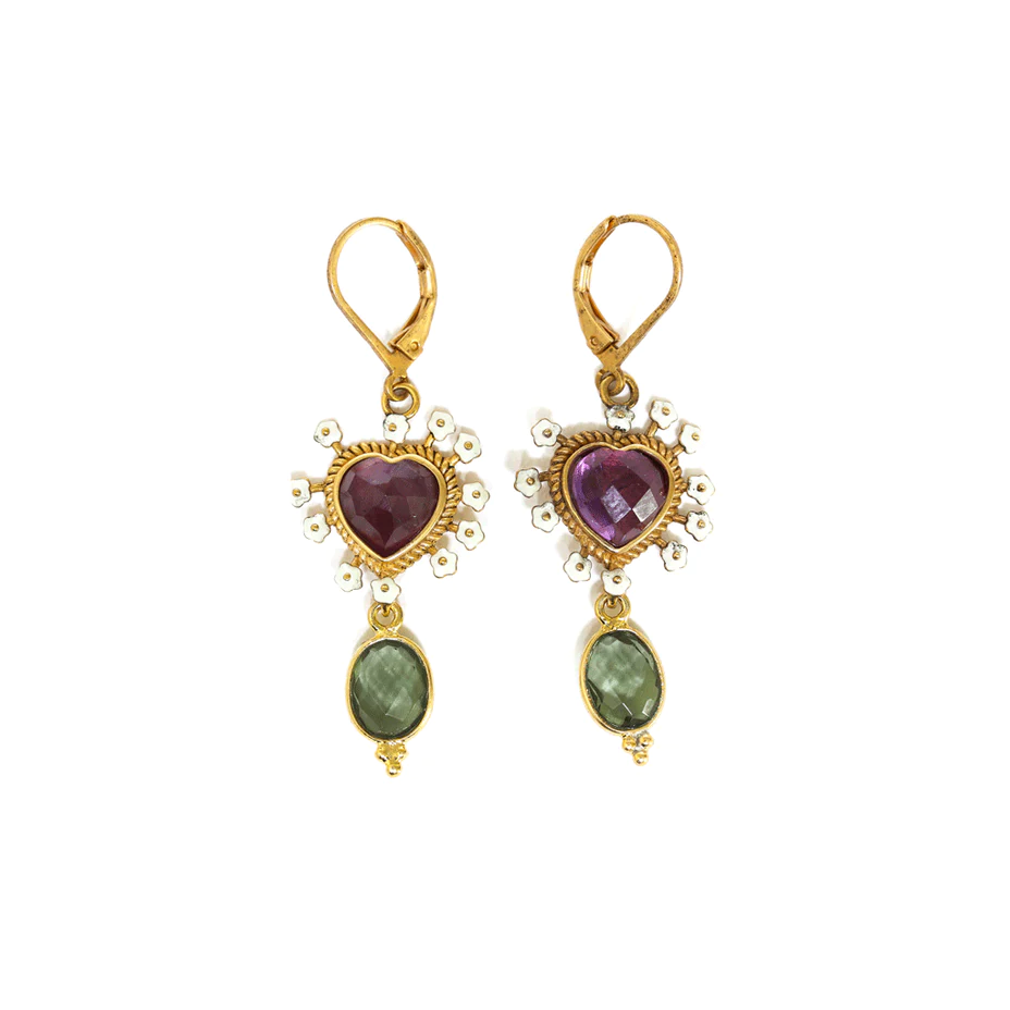 Boucles Sacha Ex Voto Pierre Améthyste Tourmaline - LA2L