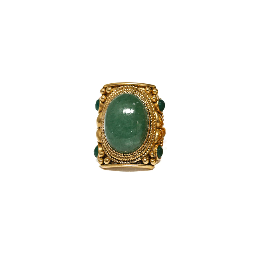 Bague Jasmine Grand Modèle Agate Verte / Aventurine - LA2L