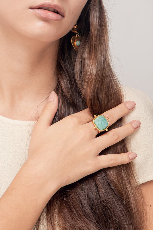 Bague Coussin Amazonite - Sylvia Toledano