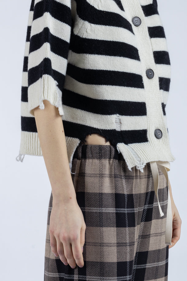 Cardigan Rayé Noir et Blanc - Phisique du Role