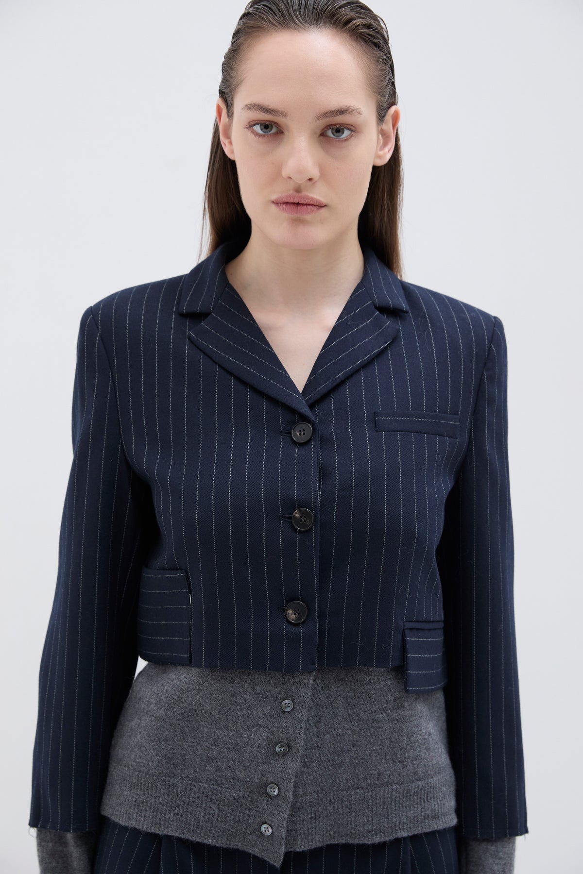 Veste Fines Rayures Navy et Gris - Phisique du Role
