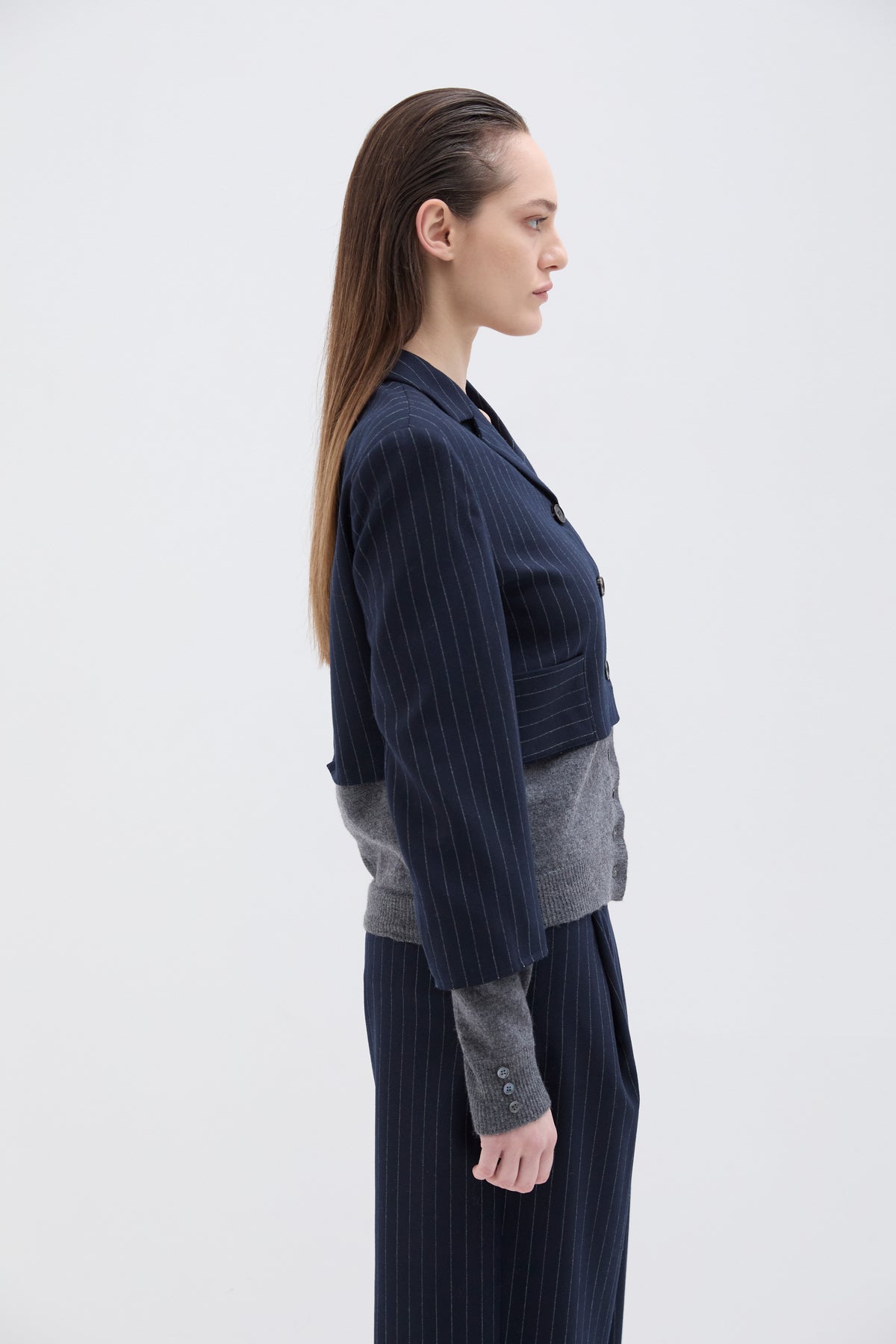 Veste Fines Rayures Navy et Gris - Phisique du Role