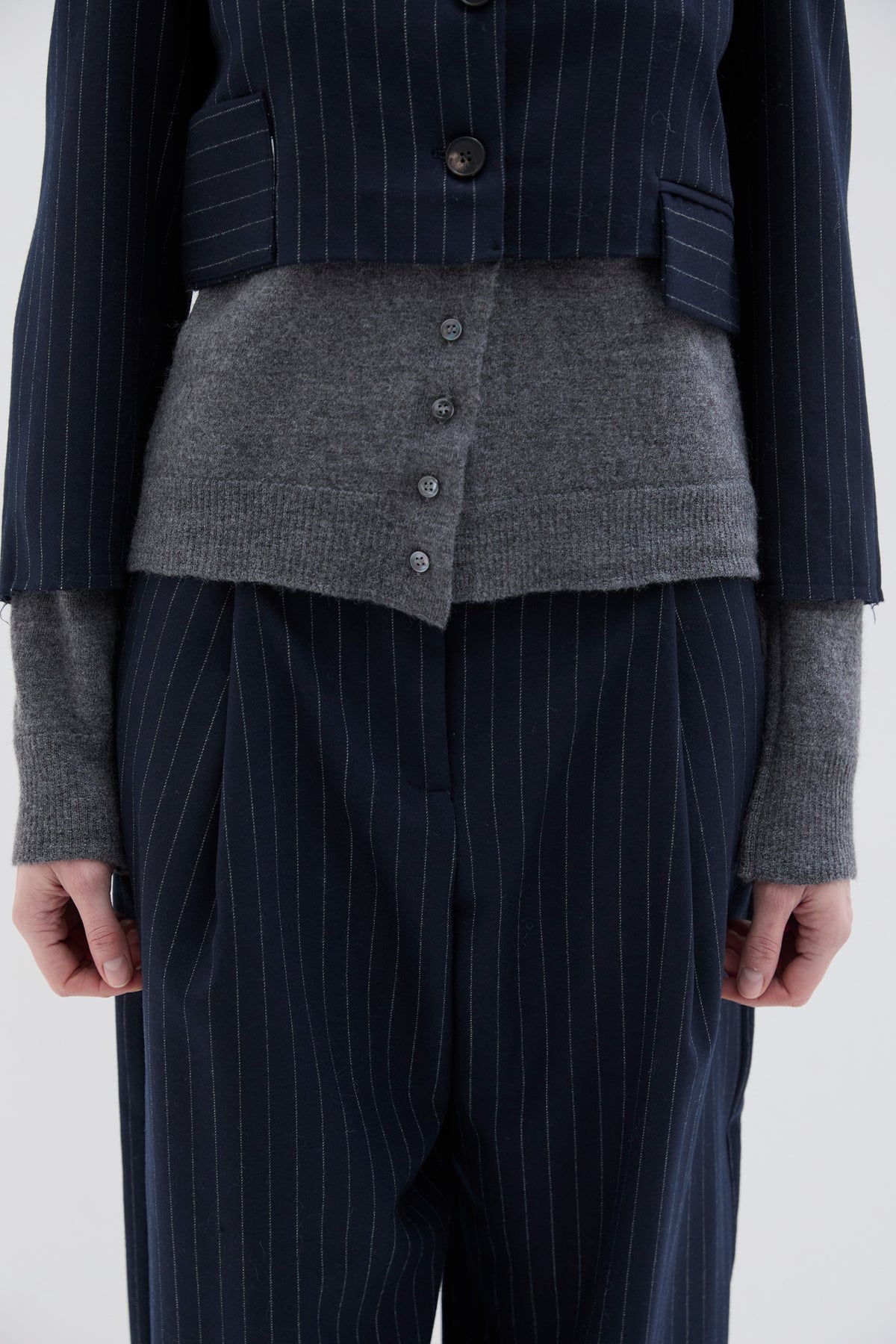 Veste Fines Rayures Navy et Gris - Phisique du Role