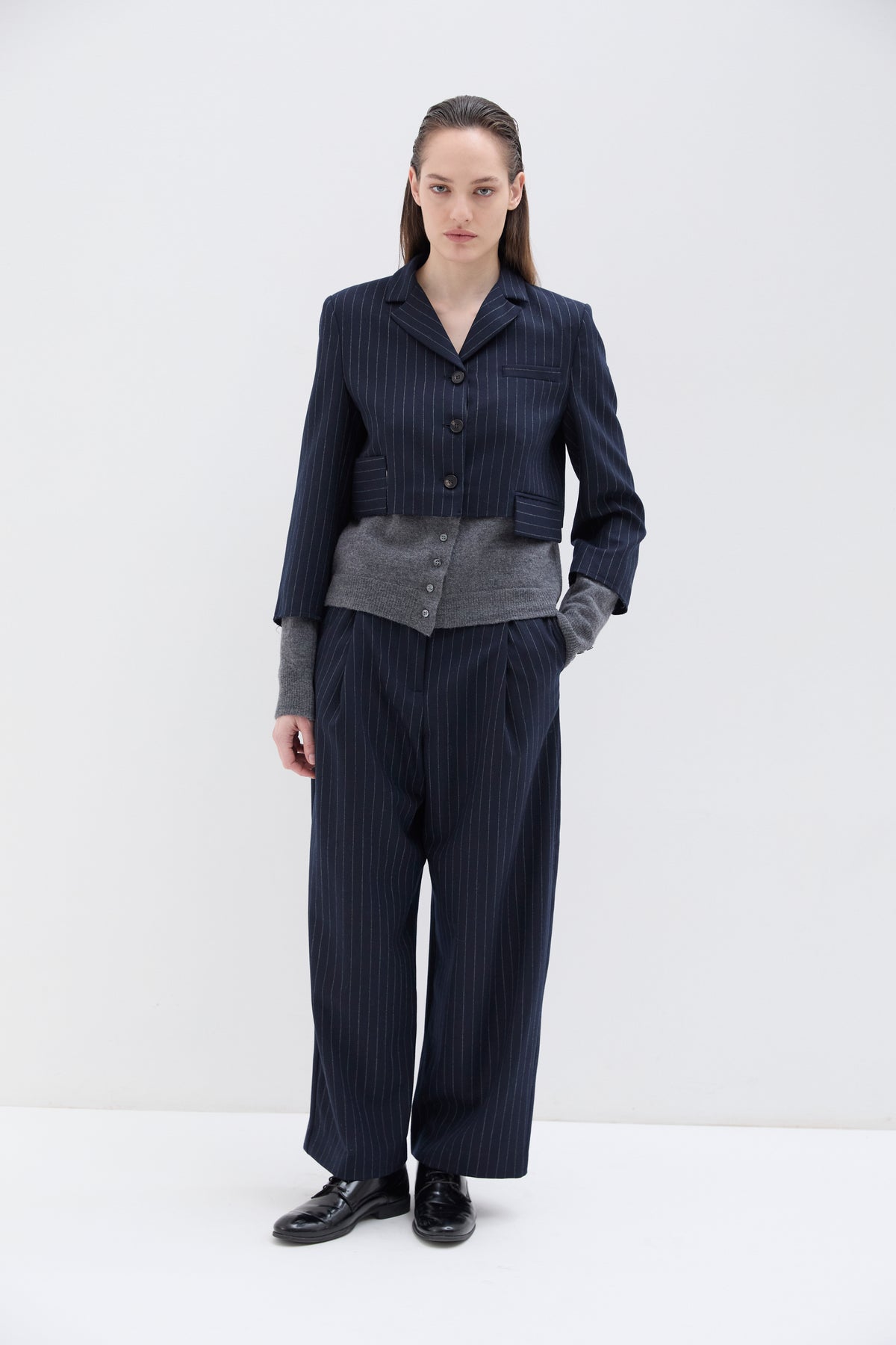 Veste Fines Rayures Navy et Gris - Phisique du Role