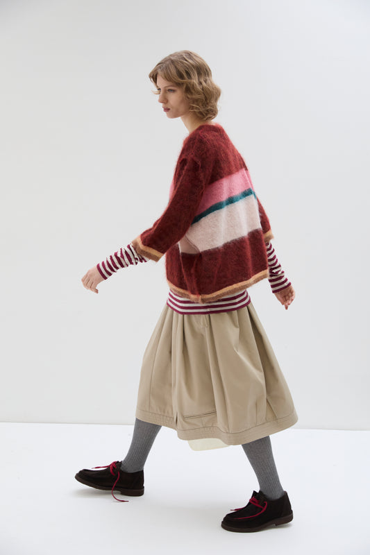Pull Mohair Bandes Multicolores Wine - Phisique du Role