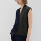 Cardigan Sans Manches Navy/Dark Green - Phisique du Role
