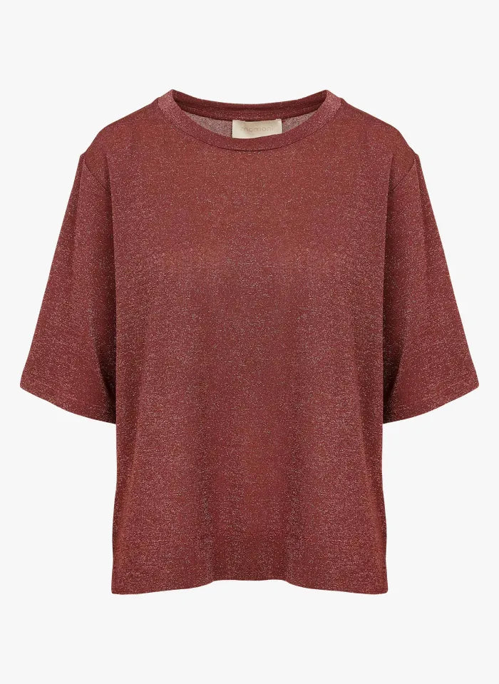 Top Iora en Lurex marron de Momoni