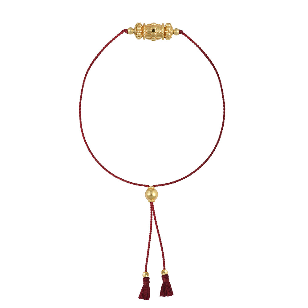Rakhi My Queen fil rouge Bracelet en or plaqué