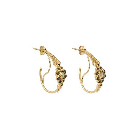 Boucles d'Oreille Anne 2 Tourmaline Verte - Dorothée Sausset