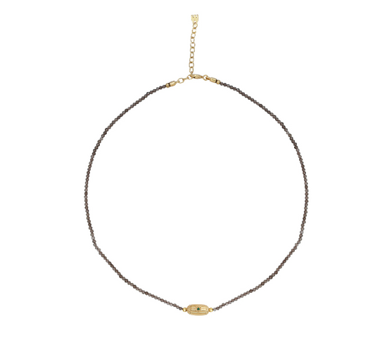 Choker Rakhi Lola Stones 2 Quartz Fumé - Dorothée Sausset