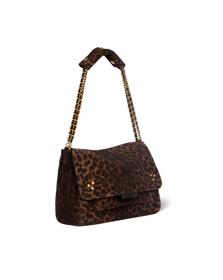 Sac Lulu M Croûte Velours Léopard Naturel - Jérôme Dreyfuss