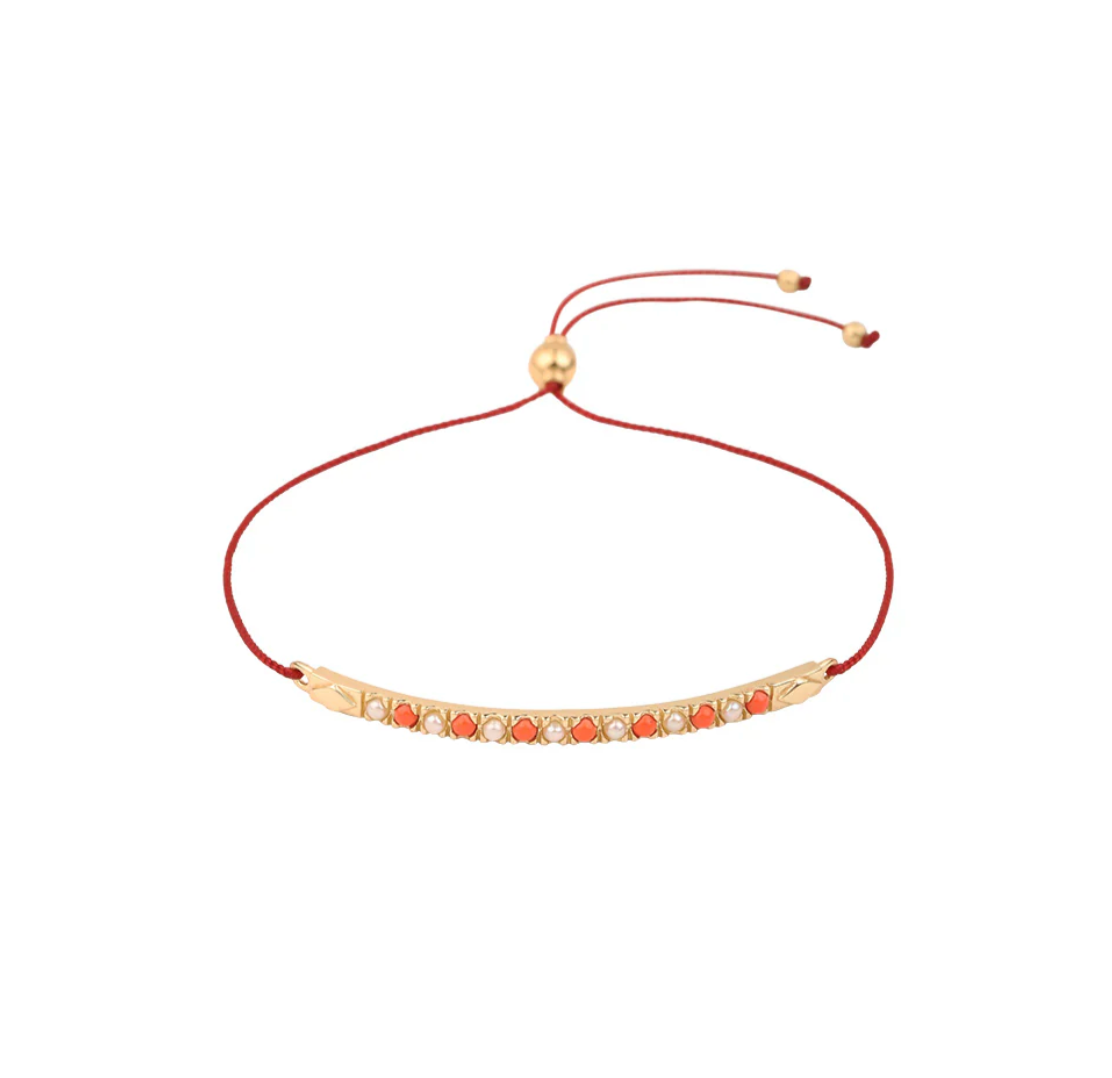 Bracelet Raki Baguette Corail - Dorothée Sausset