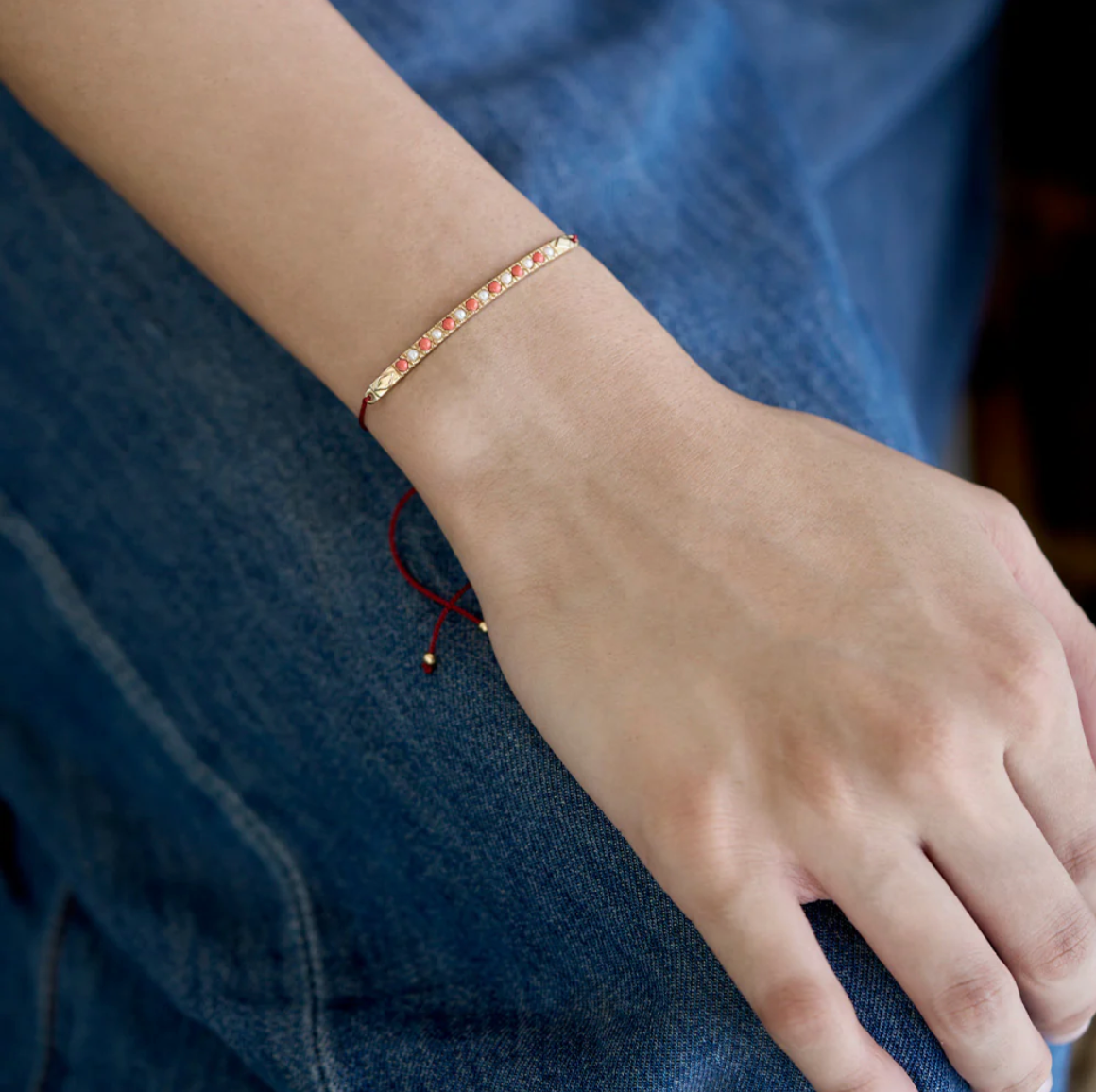 Bracelet Raki Baguette Corail - Dorothée Sausset