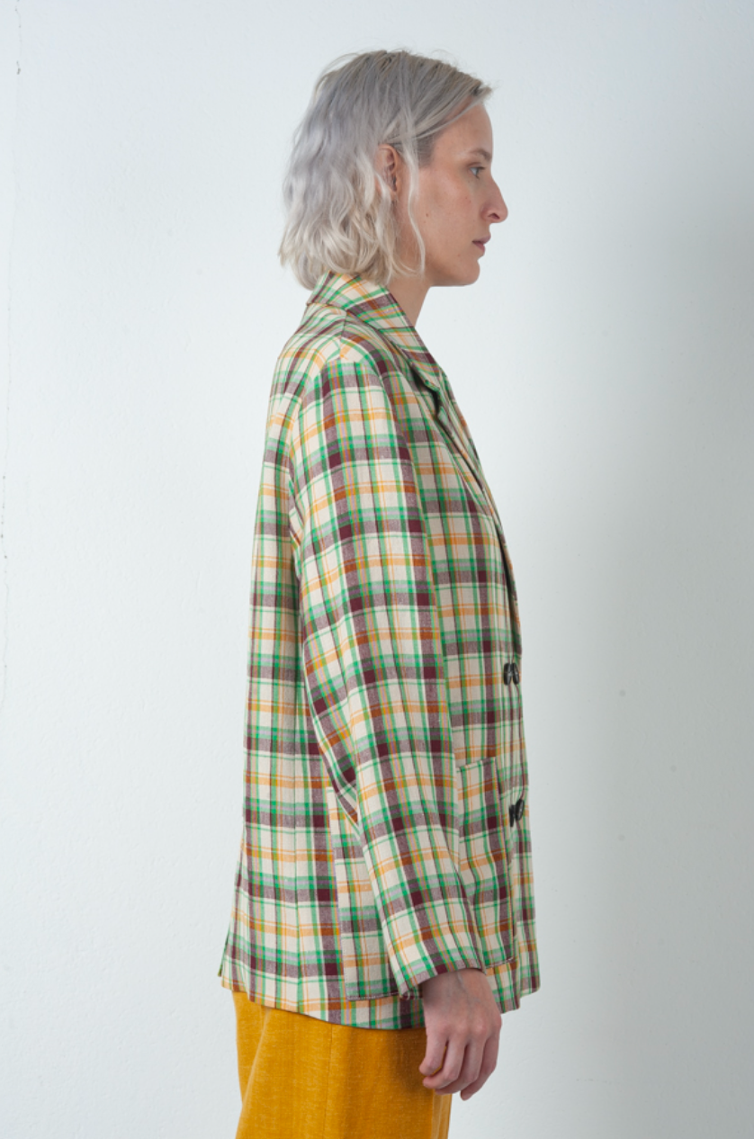 Veste à Carreaux Multicolore Lin - Phisique du Role