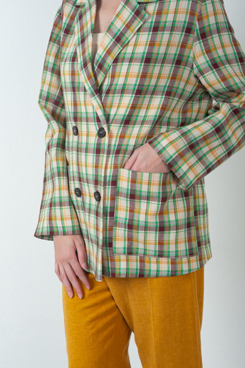 Veste à Carreaux Multicolore Lin - Phisique du Role