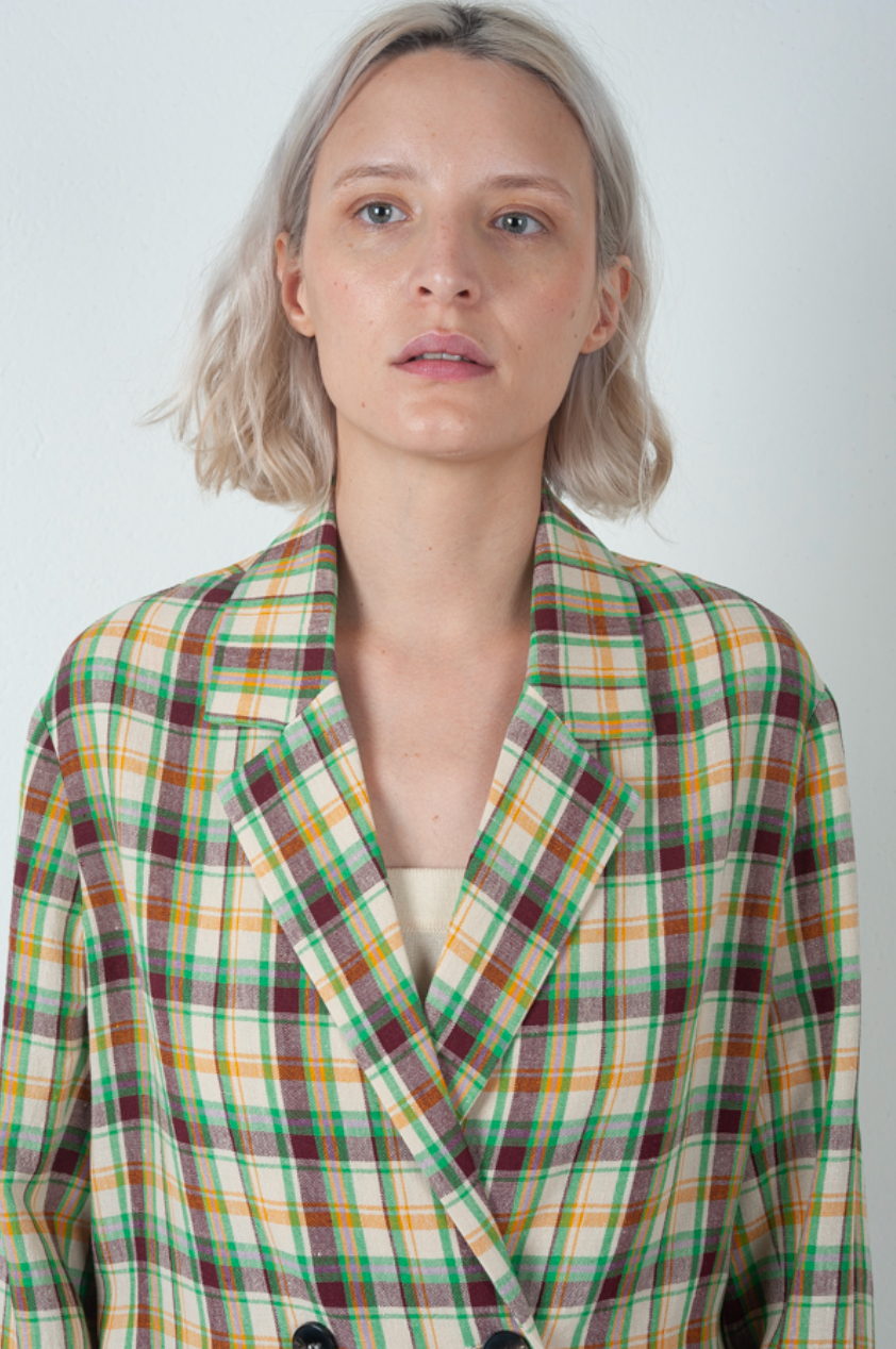 Veste à Carreaux Multicolore Lin - Phisique du Role
