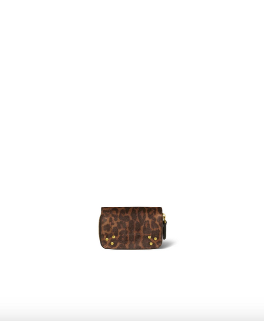Porte-Monnaie Henri Croûte Velours Léopard Naturel