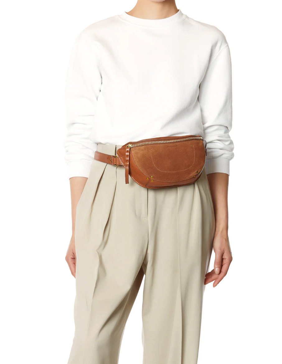 Sac Banane Lino Croute Velours Caramel - Jérôme Dreyfuss