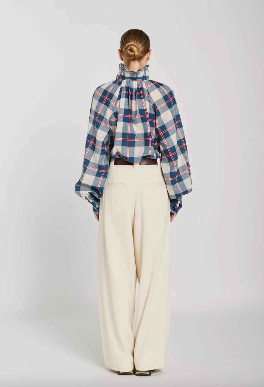 Blouse Tartan Bleu Abril - V de Vinster