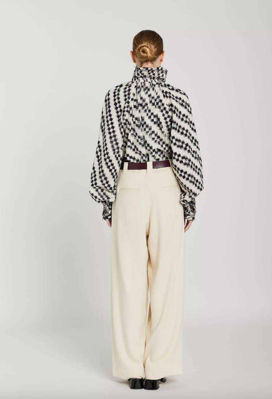 Blouse Abril Ikat Noir et Blanc - V de Vinster