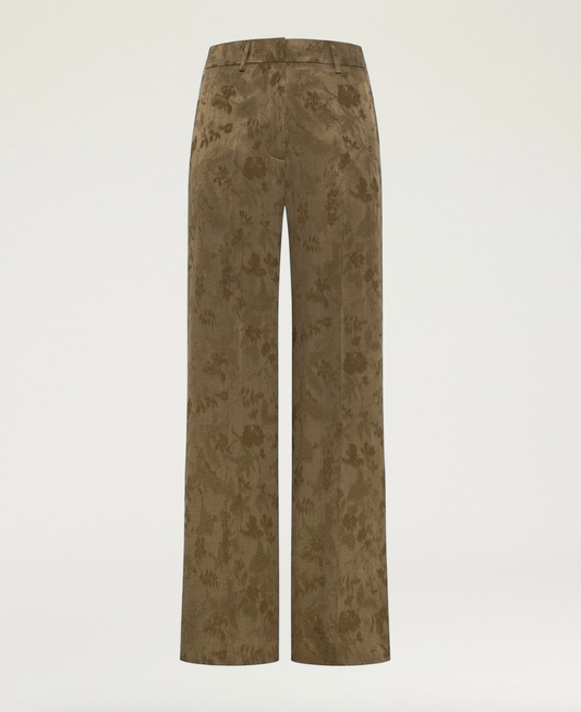 Pantalon Milton Cupro Jacquard Vert Militare - Momoni